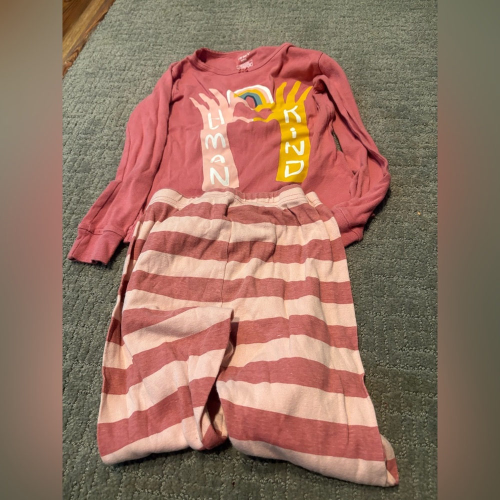 Carter's Pink and Red Striped Pajama Set